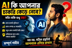 AI কি সত্যিই মানুষের চাকরি নিয়ে নেবে? নাকি নতুন চাকরির সুযোগ তৈরি করবে – সহজ বাংলায় ব্যাখ্যা